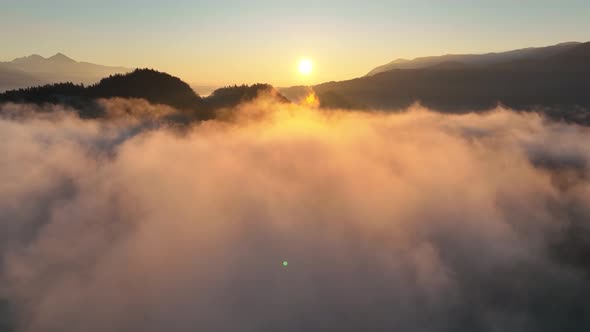 Lake Bled on a misty autumn morning