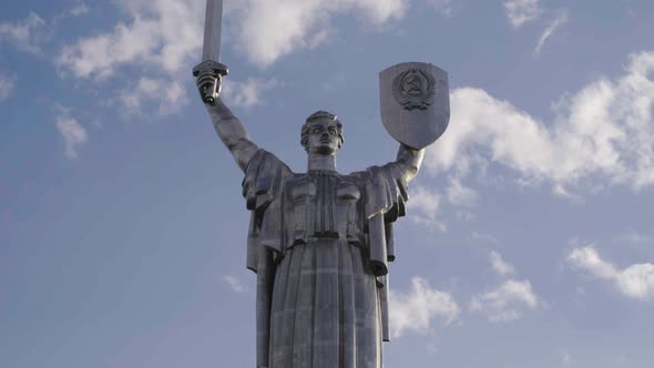 Monument Motherland. Kyiv. Ukraine. Time Lapse