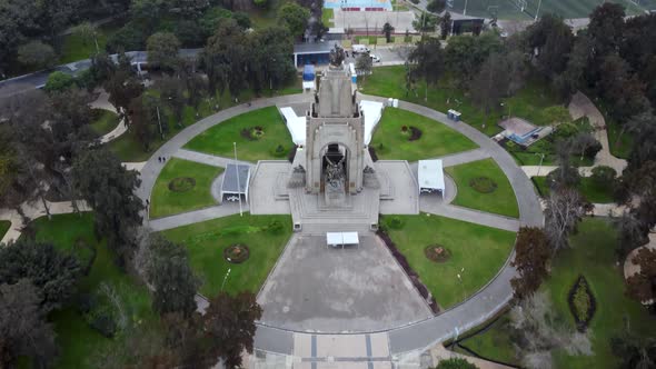 Drone Aerial View of Campo de Marte Park in Lima, Peru.