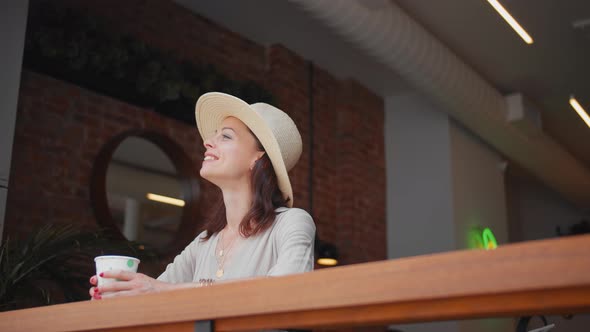 Attractive girl in a cafe