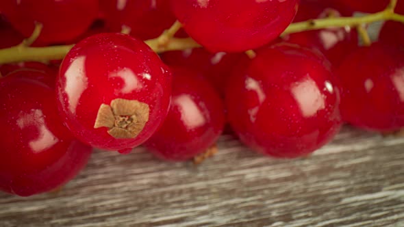 Redcurrants on a Wooden Table