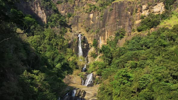 Aerial view of Ravana Water Falls, Ella, Sri Lanka