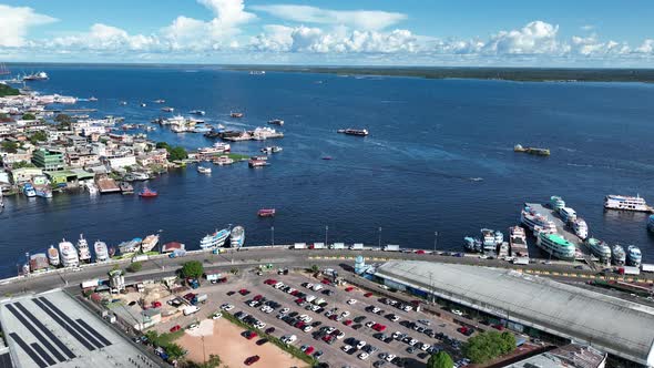 Downtown Manaus Brazil. Manaus Amazonas. Cityscape Tourism landmark.