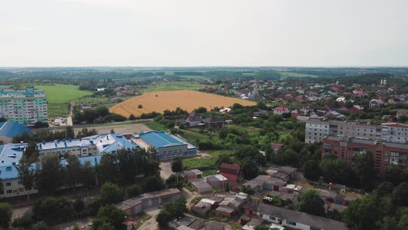 Wheat Field Near City Suburb Local Farming Concept in Europe