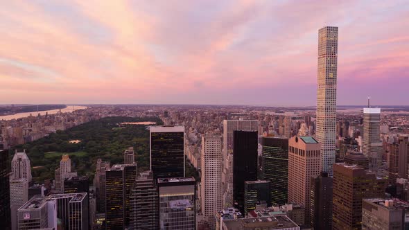 Central Park, New York City Day To Night Sunset