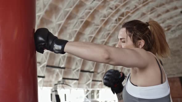 Female Athlete Practicing Boxing Skills