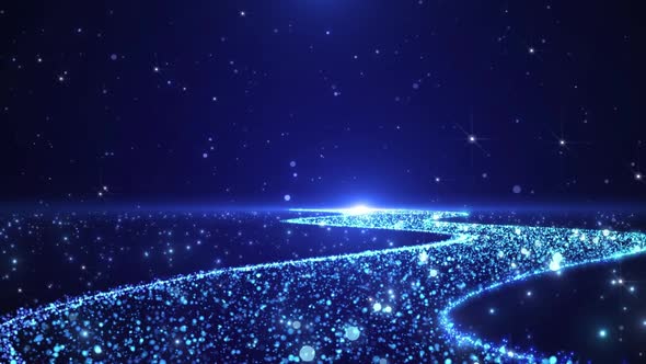 Blue Particle Universe Star River Flowing Background 17