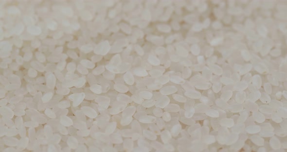 Stack of white rice close up