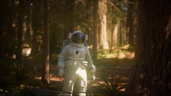 Lonely Astronaut in Dark Forest alt