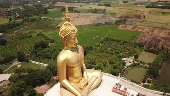 Wat Muang Aerial View, Biggest Buddha Statue in Thailand