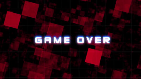 Game Over Glitch Text Message Background