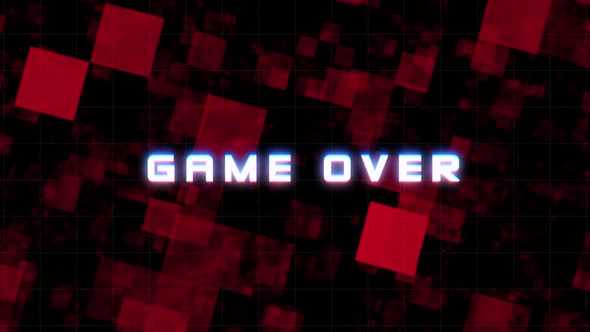 Game Over Glitch Text Message Background alt