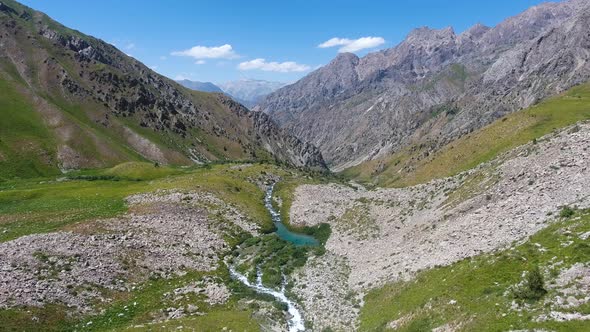 panorama of beautiful mountains in the Tashkent region