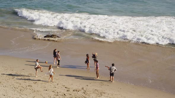 Group of young people together at beach