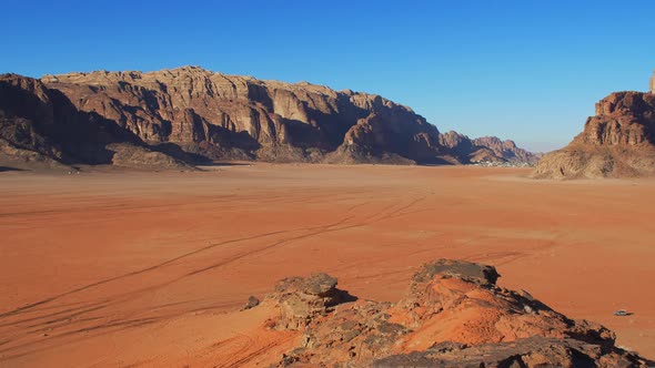 Panorama of Wadi Rum Desert Jordan