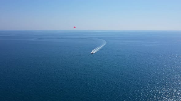 Parasailing In The Mediterranean Sea