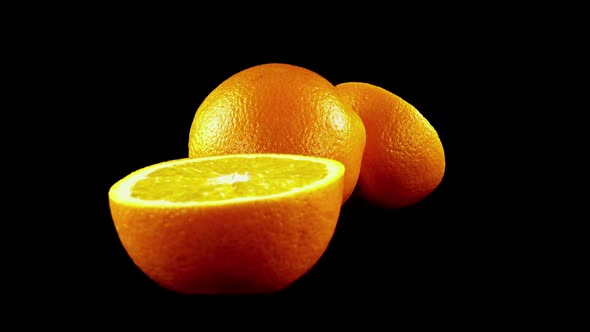 Oranges on a Black Background