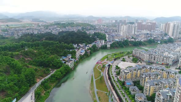 Aerial View of Songtao Miao Autonomous County, Guiyang,