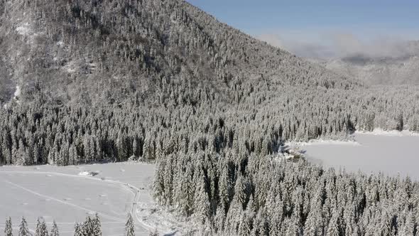 Winter landscape in the Italian Alps, Friuli Venezia Giulia