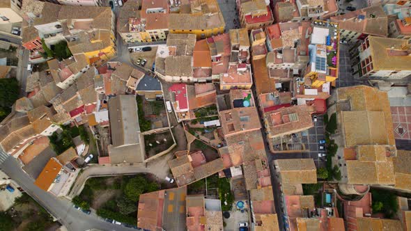 Drone Flight Over Castello D'Empuries Town