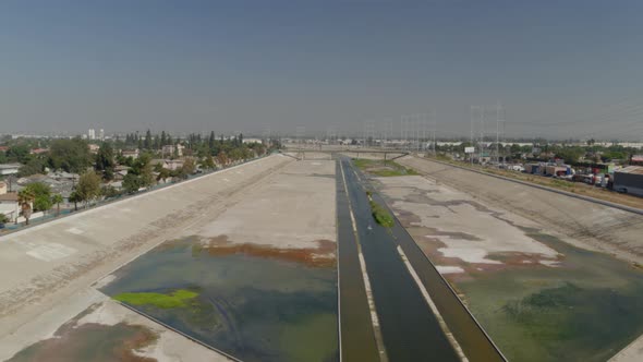 Los Angeles canal in city, United States