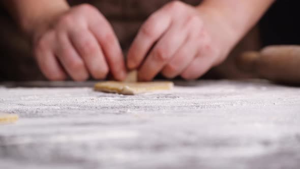 Unrecognizable Woman Making Cookies on Table