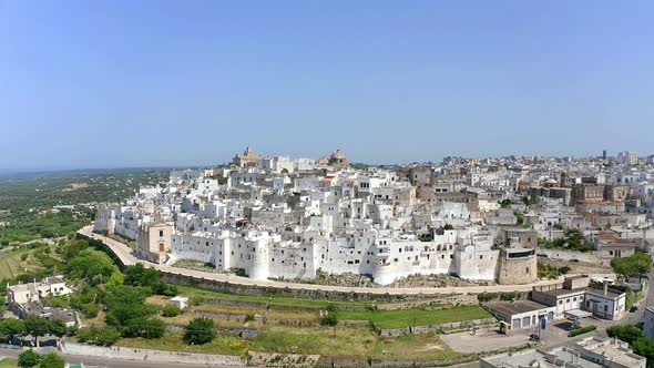 Aerial view of old town, Ostuni, Apulia, Italy