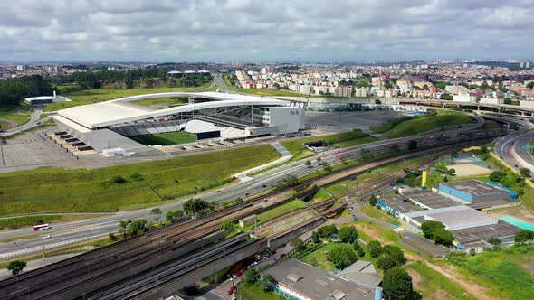 Stunning landscape of sports centre at downtown Sao Paulo.