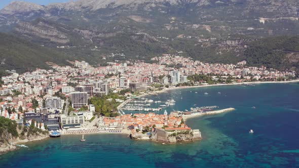 Aerial Shot Budva Montenegro