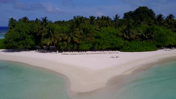 Drone texture of exotic coastline beach trip by sea and sand background