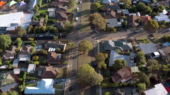 Houses in Suburban Australia Aerial View of Typical Streets and Neighbourhood