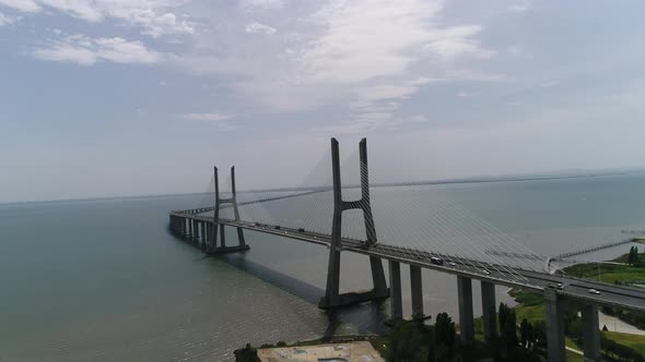 Aerial of Vasco da Gama Bridge