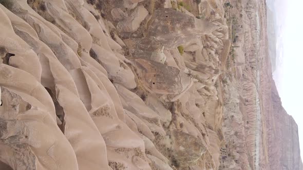 Vertical Video Cappadocia Landscape Aerial View