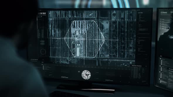 High Tech Radar System Scanning Position Of Army Tanks On Military Base alt
