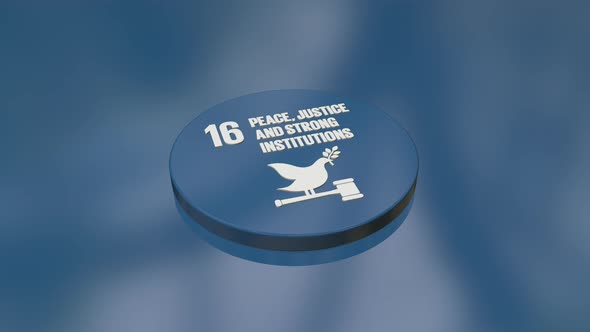 16 Peace And Justice Strong Institutions The 17 Global Goals Circle Badges Icons Background Concept