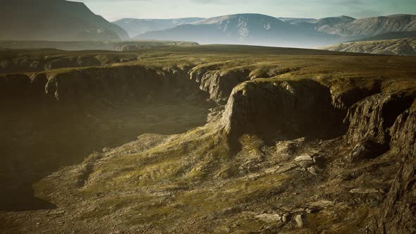 Typical Landscape of the Iceland Green Hills
