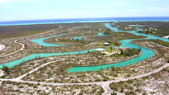 Luxury Resort And Villa In West Grand Bahama At Summer. Grand Bahama Island In The Bahamas. aerial