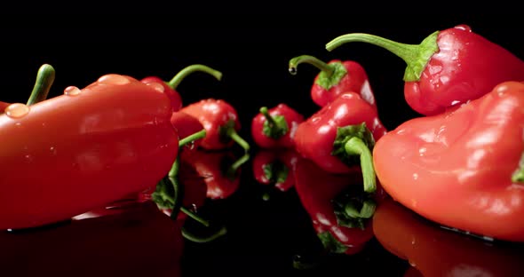 red  fresh pepper chilli paprika food 4k hq super macro close-up