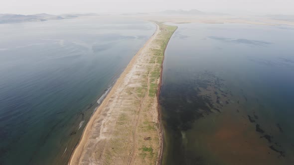 Aerial View of the Nazimov Sand Spit Russia