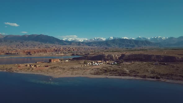 Yurts In Traditional Kyrgyz Style, Issyk Kul Lake