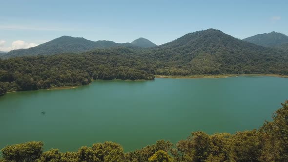 Lake in the Mountains Island BaliIndonesia