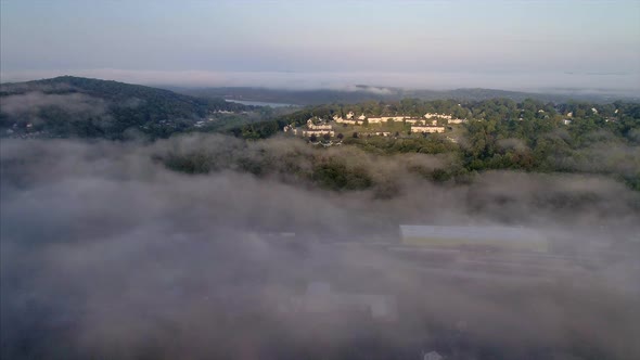 Flying Towards Brewster in Upstate New York on a Foggy Morning