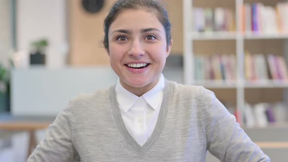 Excited Indian Woman Celebrating Success