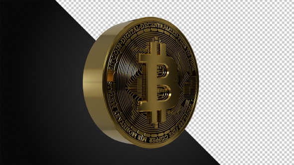 Golden Rotating Bitcoin Symbol