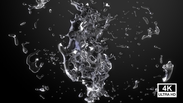 Pure Water Ball Splash Collision 4K alt