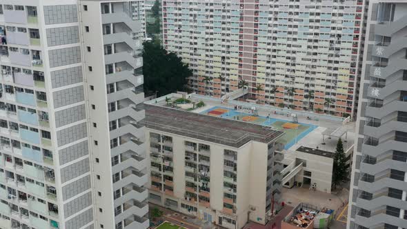 Top view of Choi Hung estate in Hong Kong