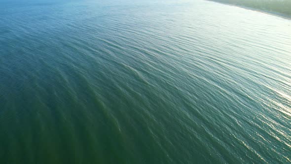 4K aerial drone view of beautiful sea waves, Flight over sea.