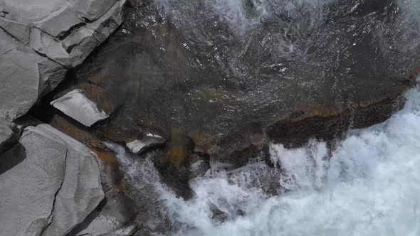 Beautiful Mountain River Flowing Over Rocks