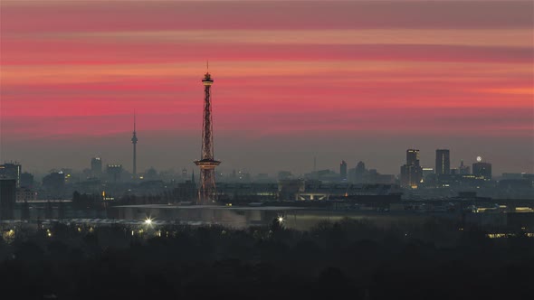 Night to Day Time Lapse of Berlin Cityscape, Berlin, Germany