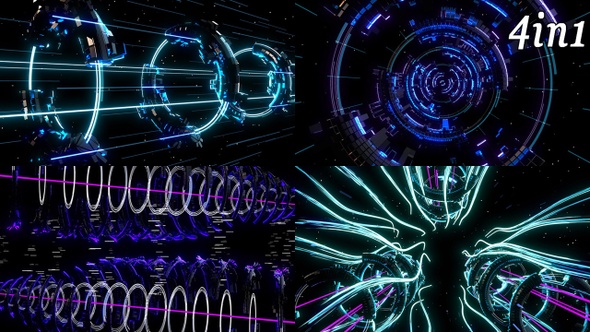 Sci-fi neon - VJ loop pack (4in1)